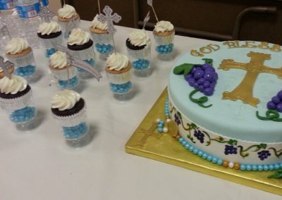 First Communion Cake And Cupcakes