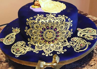 Purple And Gold Baby Shower Cake